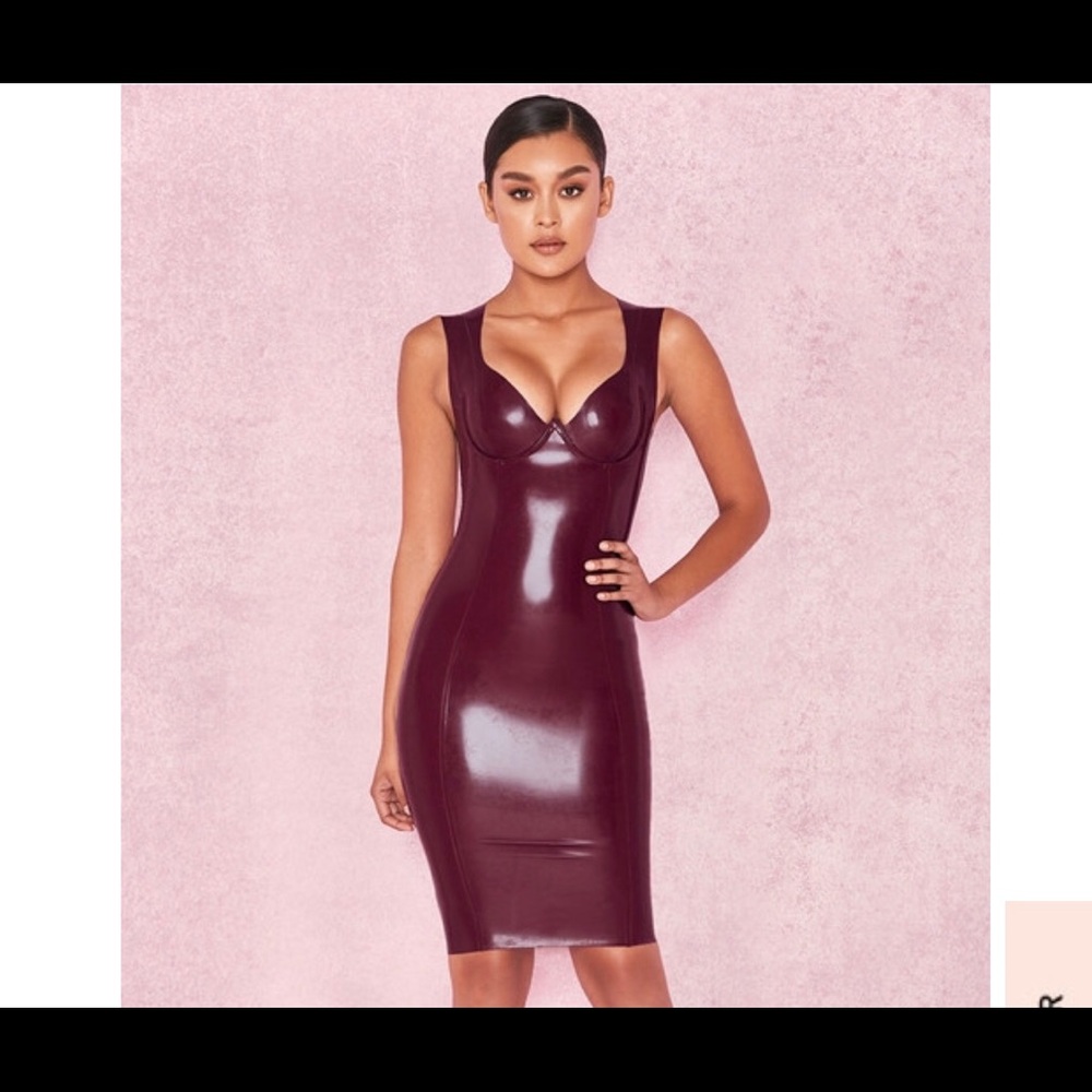 Xs latex dress maroon